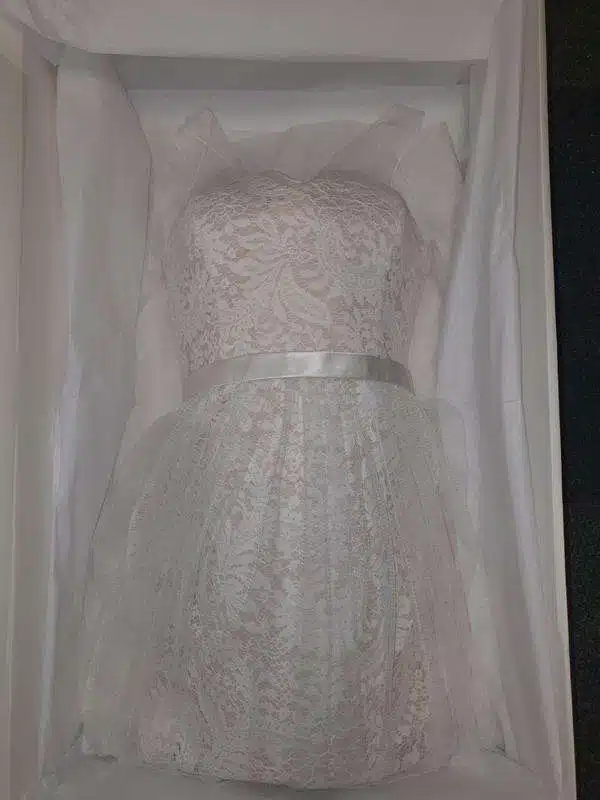 Real wedding dress after professional dry cleaning
