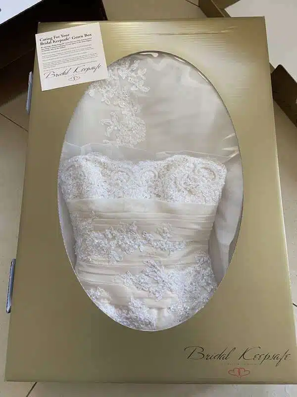 Wedding Dress in Gold Box