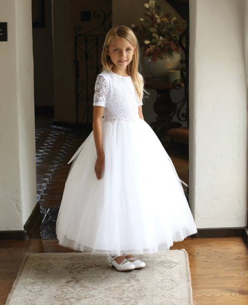 Linen communion dress best sale